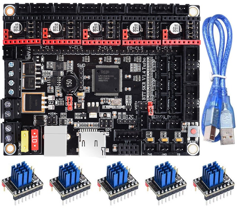 BIGTREETECH SKR V1.4 Turbo Control Board 32bit for 3D Printer Compatible with TFT35 E3 V3.0.1/TFT70 Touch Screen Support TMC2209/TMC2208/TMC5160/TMC2130 for Most FDM 3D Printer (with 5*TMC2209) - Image 1